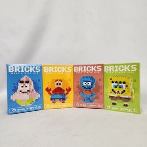 Bricks Micro Building Blocks - Lot 4 - Spongebob‎ Patrick Mr. Krabs & Squidward